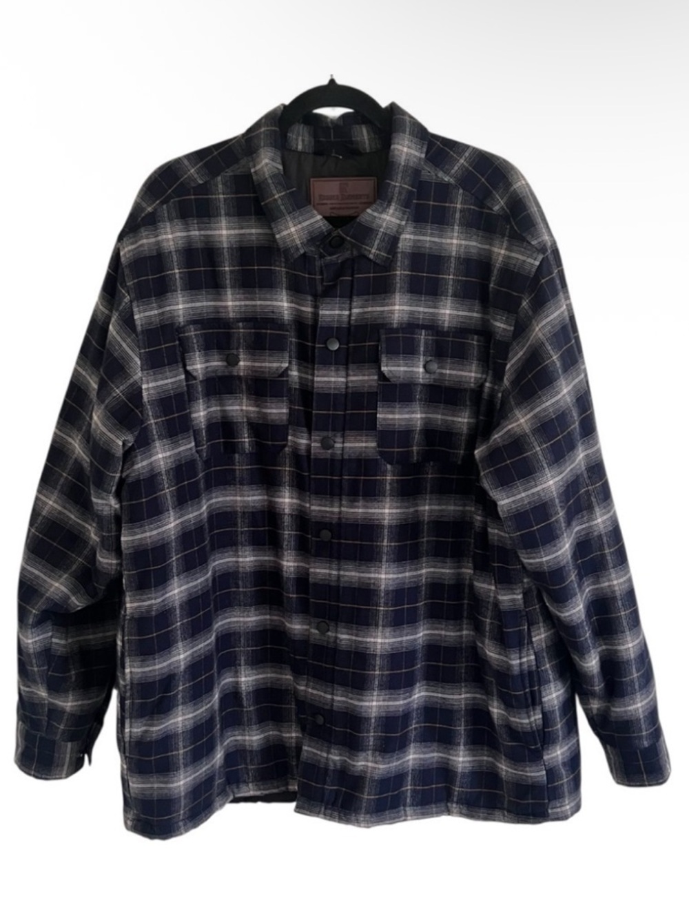 Rugged Elements Navy Blue Plaid Quilted Shirt Jacket XXL